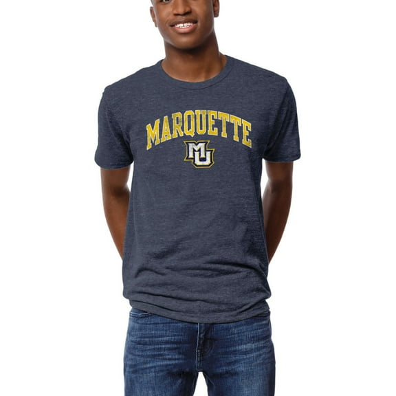 Men's League Collegiate Wear  Heather Navy Marquette Golden Eagles  Arch Victory Falls Tri-Blend T-Shirt