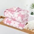 thumbnail image 2 of Pink Bath Towels Set of 2, Super Absorbent & Decorative 27.5x55 Inches, Cute Floral Jacquard Shower Towel for Bathroom, Cotton, 2 of 15
