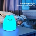 thumbnail image 4 of ACDANC LED Cat Night Light, Battery Powered Silicone Cute Cat Nursery Lights with Warm White and 7-Color Breathing Modes for Kids Baby Children (Mini Celebrity Cat), 4 of 7