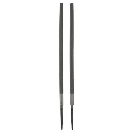 2 Pcs 8" Round Fine Cut File Fine Metal File without Handle, Grey
