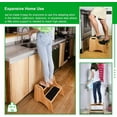 thumbnail image 3 of Wooden 2 Step Stools for Kids, Safe Non-Slip Surface with Handles, 350 lbs Capacity, Portable Toddler Stepping Stool for Bathroom Kitchen and Bedroom (Natural), 3 of 6