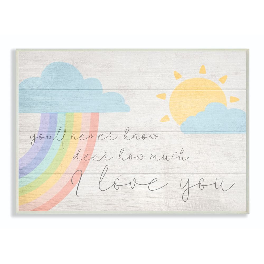 The Kids Room by Stupell Love with Rainbow Chevron Stripes Rectangle Wall Plaque 