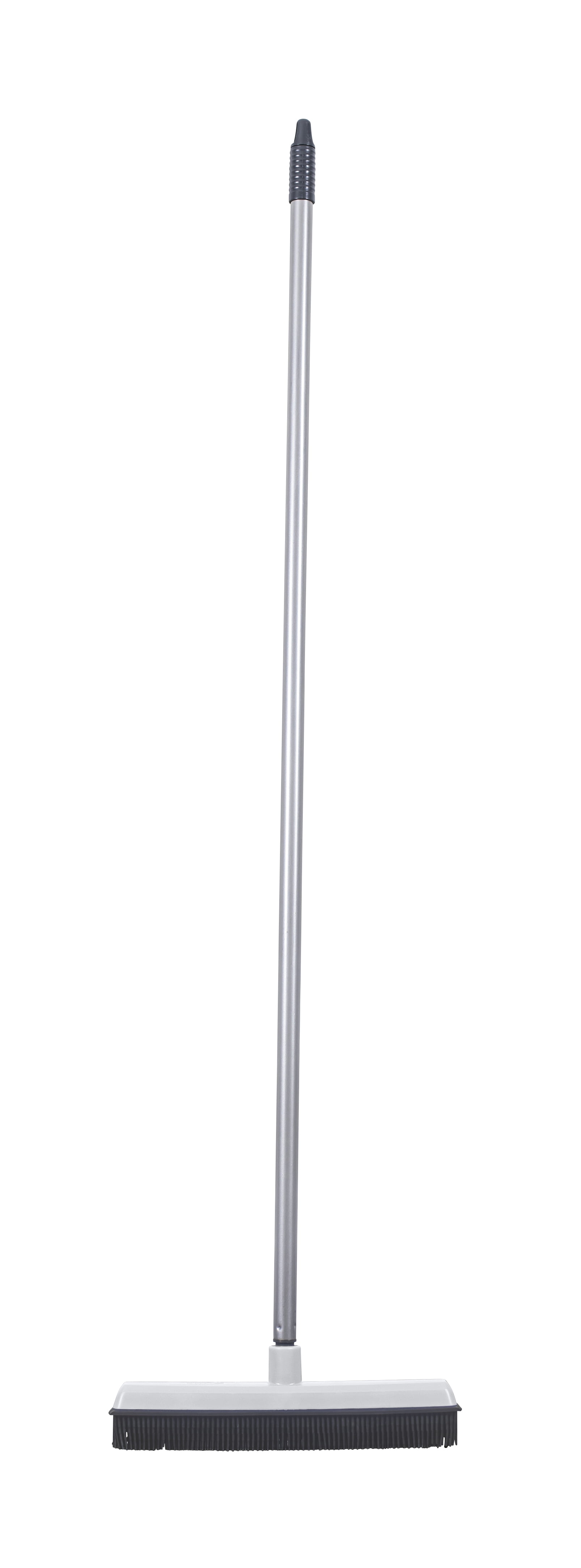 Superio Grey Rubber Bristle Broom for All Floor Types, Salon Broom