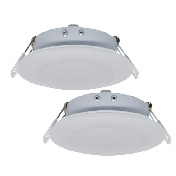Facon Lampe de Poche LED 4.5 Pouces pour Camping-Car, DLFST4-008, Plafonniers Encastrés en Aluminium, Lumière Intérieure 12V pour Camping-Cars Remorque Bateau (Lot de 2)
