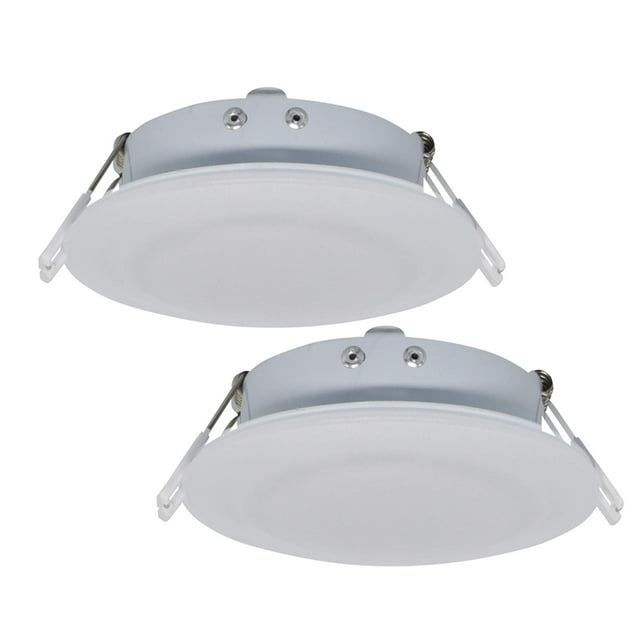 Facon 4.5Inch LED RV Puck Light, DLFST4-008, Full Aluminum Recessed LED Ceiling Lights, 12V Interior Light for RV Motor-Homes Camper Caravan Trailer Boat (Pack of 2)