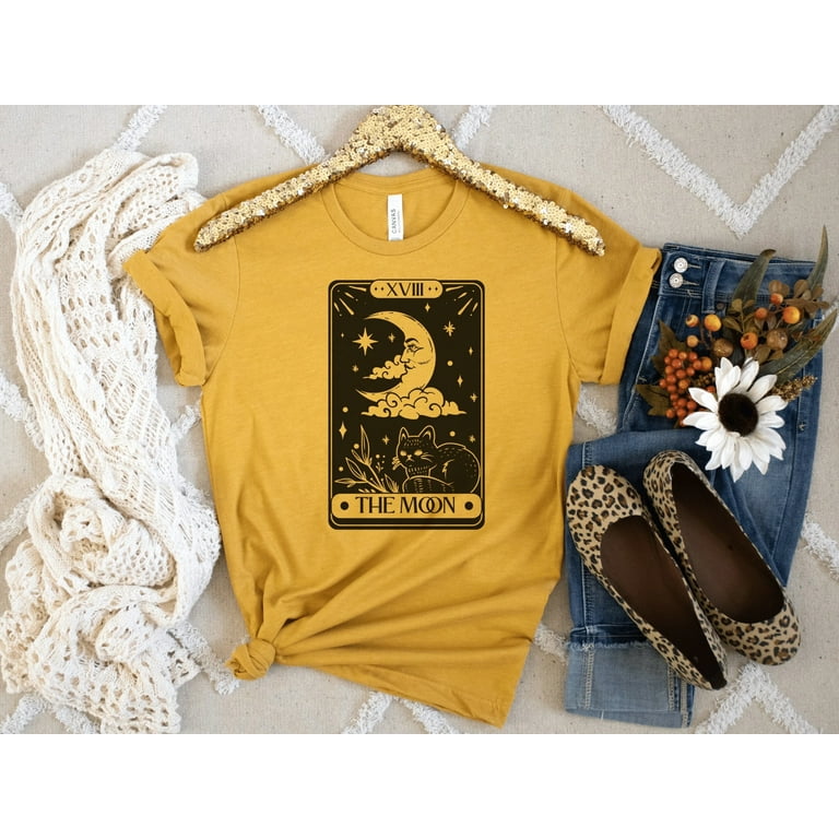 Moon Tarot T-shirt, Mystical Design Shirt, Moon Phase