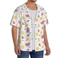 thumbnail image 2 of Uemuo Watermelon And Lemon Pattern Cotton Linen Short Sleeve Shirts,Casual Lightweight Button Down Shirts,Vacation Beach Summer Tops-XX-Large, 2 of 7
