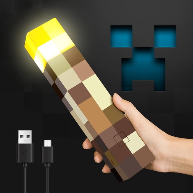 Linterna Reoyedea Pixels Brownstone, 28 cm, recargable por USB