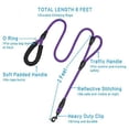thumbnail image 2 of GHSDFBB Rope Dog Leash 6ft Long,Traffic Padded Two Handle,Heavy Duty,Reflective Double Handles Lead for Control Safety Training,Leashes for Large Dogs or Medium Dogs,Dual Handles Leads(Violet), 2 of 6