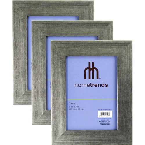 Hometrends Brushed Silver Tone 5x7 Picture Frame, Set of 3