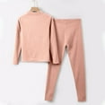 thumbnail image 4 of Aihuaihua Thermal Underwear for Women Set 2 Piece Pajamas Warm Loungewear Set Neck Shirt Crop Leggings Fall Winter Soft Long Johns Sleepwear Outfits, 4 of 7