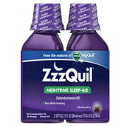 Vicks ZzzQuil Nighttime Sleep-Aid Liquid Warming Berry Flavor Twin Pack 24 Fl Oz