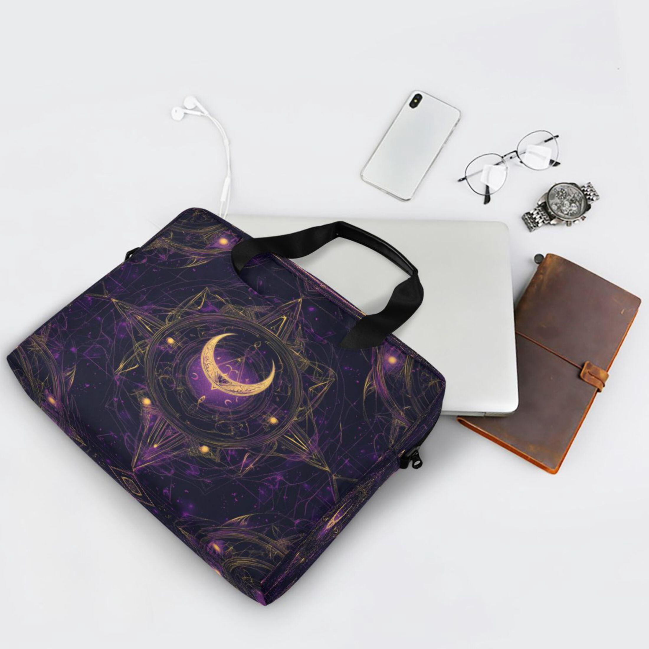 16" Laptop Tote Bag Laptop Sleeve Case Computer Briefcase for Work & Travel Ancient Symbol Pattern