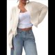 thumbnail image 2 of Suéter Tipo Cárdigan Corto de Larga con Botones y Cuello Redondo para Mujer, Ropa de Punto . Albaricoque Beige S, 2 of 9