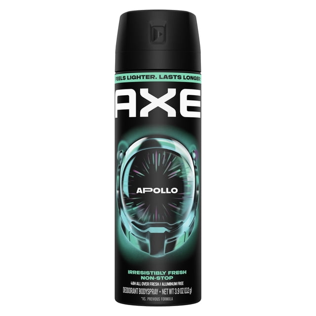 AXE Body Spray Deodorant 48 Hour All Over Fresh Apollo Aluminum Free, 3.9 oz