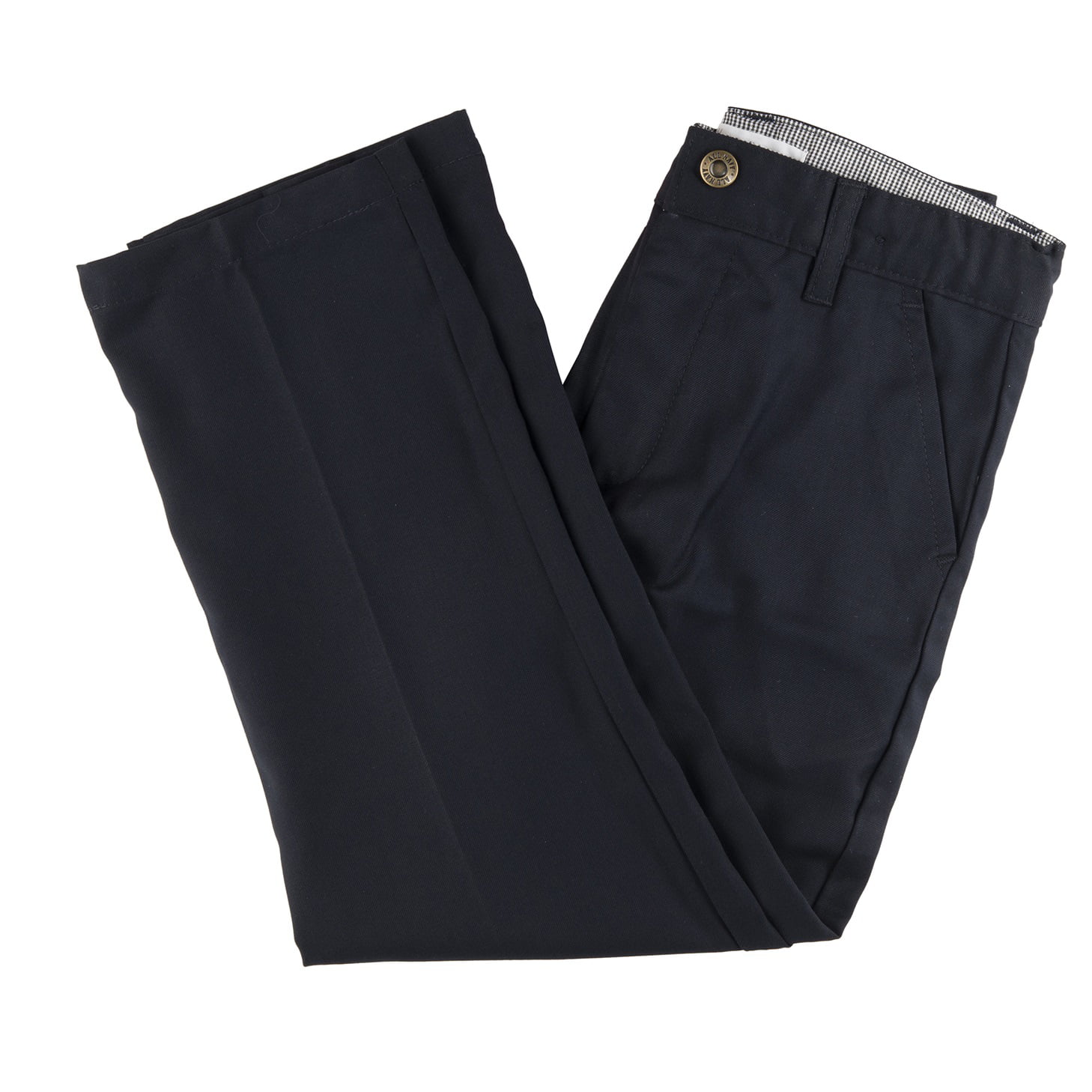 Buy Solemio Men Navy Blue Regular Fit Polyester Formal Trousers online