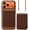Brown, variant on Nakedcellphone Woven Combo for iPhone 17 Pro Case + Wallet + Crossbody Strap (Compatible with MagSafe) - Sienna Brown Ochre