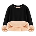 thumbnail image 4 of GiLiling Chandail Molletonné Doublé en Molleton pour Garçons et Filles, Chandail à Col Rond Chaud en Sherpa pour Enfants, Vêtements d'Automne et d'Hiver (Noir, 5-6 Ans), 4 of 7