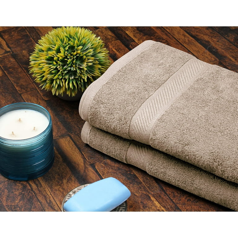Living Fashions Luxury Bath Towels Large - 600 GSM Soft Ringspun Premium  Cotton - White Absorbent Hotel Towel Sets for Bathroom - 30 x 54 Inch - Set