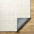 thumbnail image 4 of Hauteloom Yadid Boho Hand Woven Wool Natural Fiber Soft Area Rug - Traditional Floral Damask Carpet for Living Room, Bedroom, Dining Room - Sage, Light Green, Cream - 2' x 3', 4 of 6