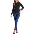 thumbnail image 2 of INSPIRE CHIC Basic Knit Sweater for Women's Stretchy Long Sleeve Crew Neck Casual Sweater Tops, 2 of 6