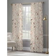 thumbnail image 4 of Flowers Birds Semi Sheer Window Curtains 84 Inches Long, Country Retro Botanical Floral Branches Rod Pocket Voile Silky Chiffon Curtain Light Filtering Drapes for Living Room, 52"x84", 2 Panels, 4 of 9