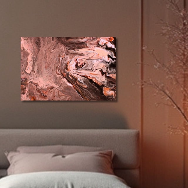 Cuadro Decorativo Abstracto 20x30cm Río Bronce