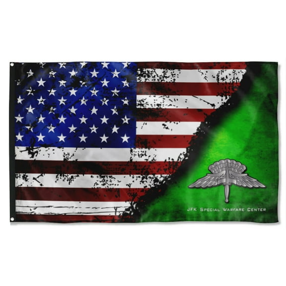 Cayyon Halo Jfk Warfare Center Stars&stripes Flag 3x5Feet Military Banner with 2 Brass Grommets