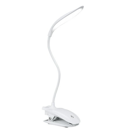 16 LED Desk Lamp USB Rechargeable Dimmable Lightweight Clip Lamp with Sensitive Touch Button for Bedside Reading (Best Bedside Reading Light)