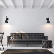 Swing Arm Wall Lamp - Rustic Vintage Wall Sconce Lighting 2 Pack Black