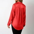 thumbnail image 4 of Kaemgyyd Womens Dressy Casual Blouse Elegant Satin Silk Collar Long Sleeve Shirts Business Work Tops Summer Clothes, 4 of 5
