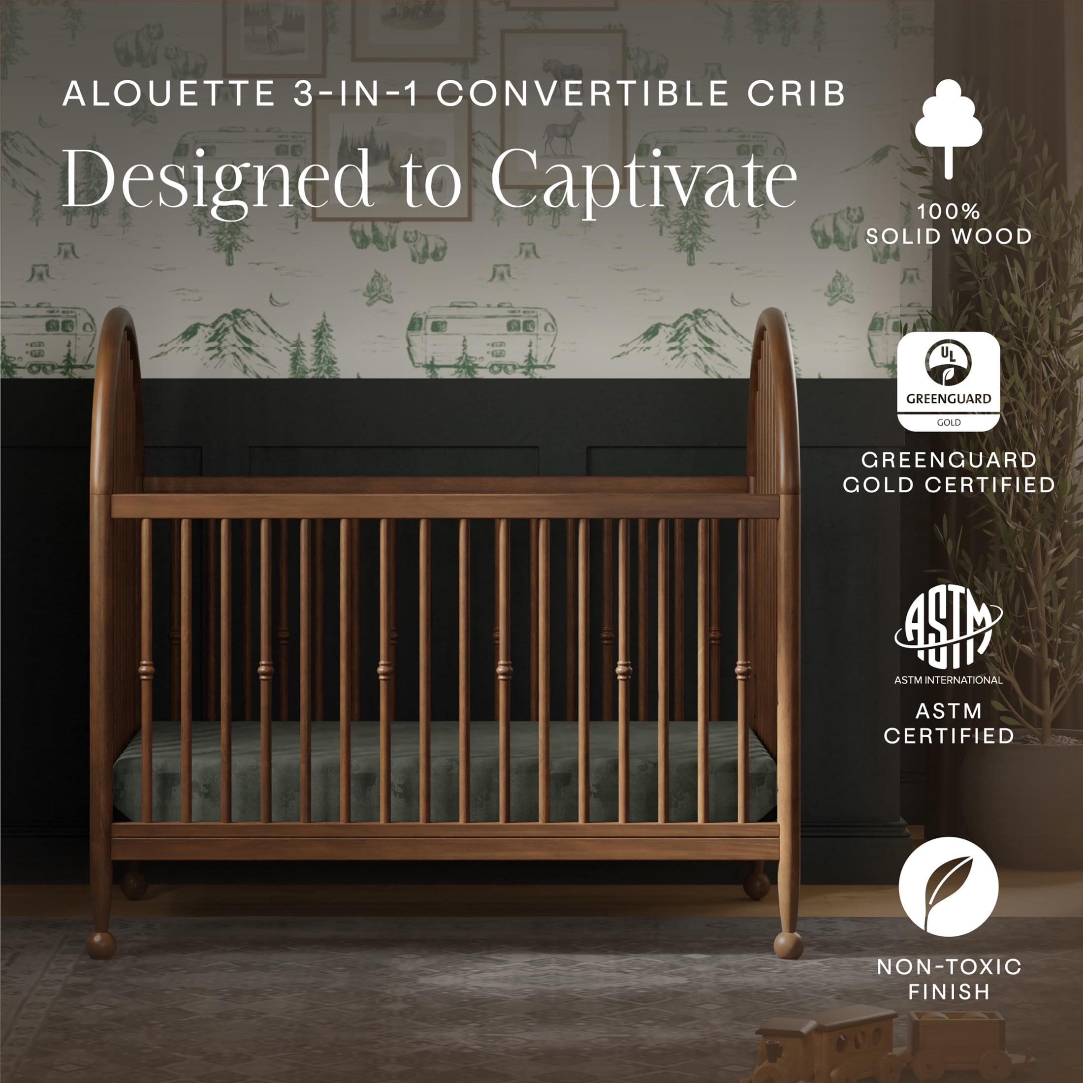 Namesake Alouette 3-in-1 Convertible Spindle Crib