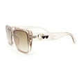 thumbnail image 5 of Womens Mod Inset Lens Oversize Rectangular Cat Eye Retro Plastic Sunglasses Beige - Brown, 5 of 6
