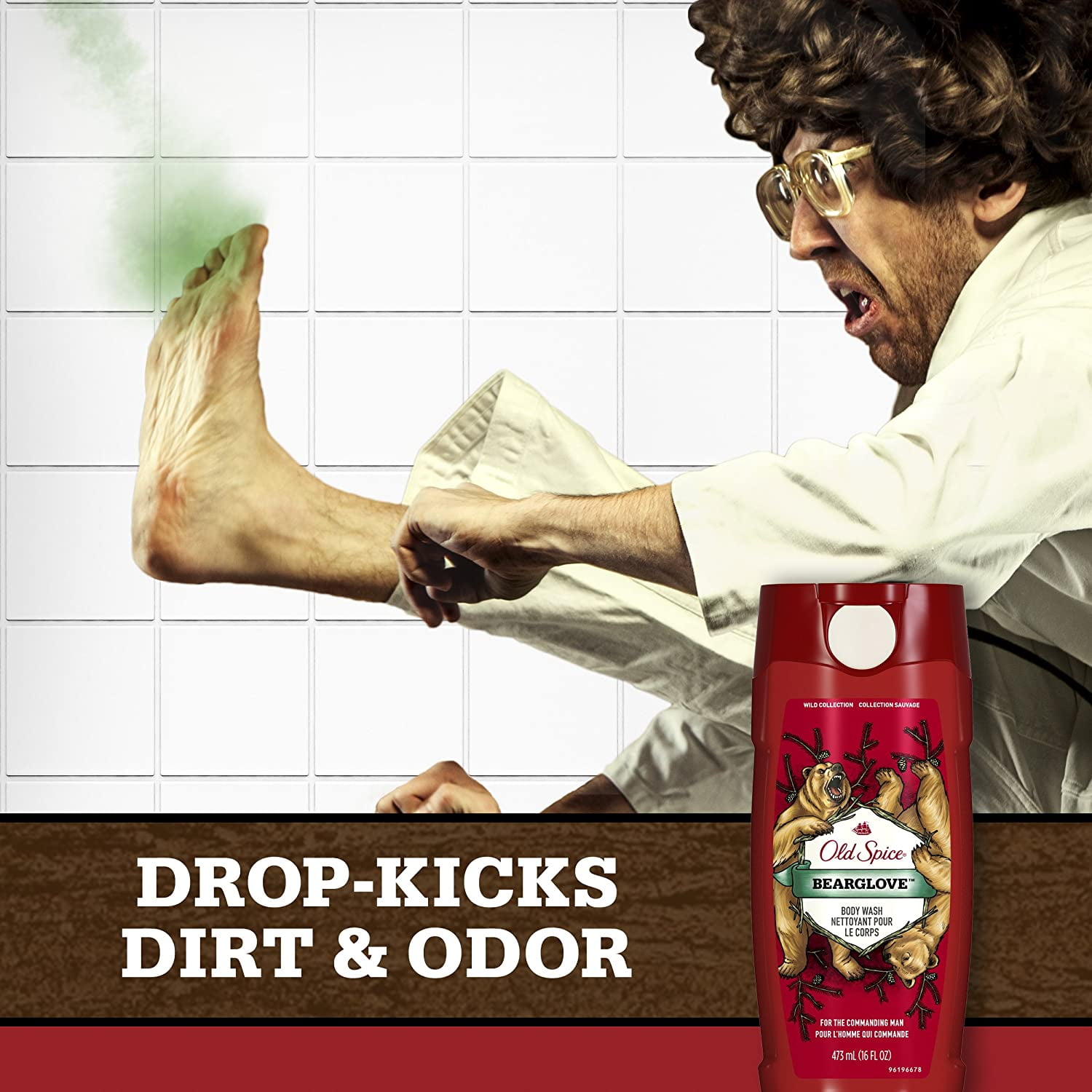 Old Spice Wild Collection Bodywash, Bearglove 16 oz (Pack of 4)