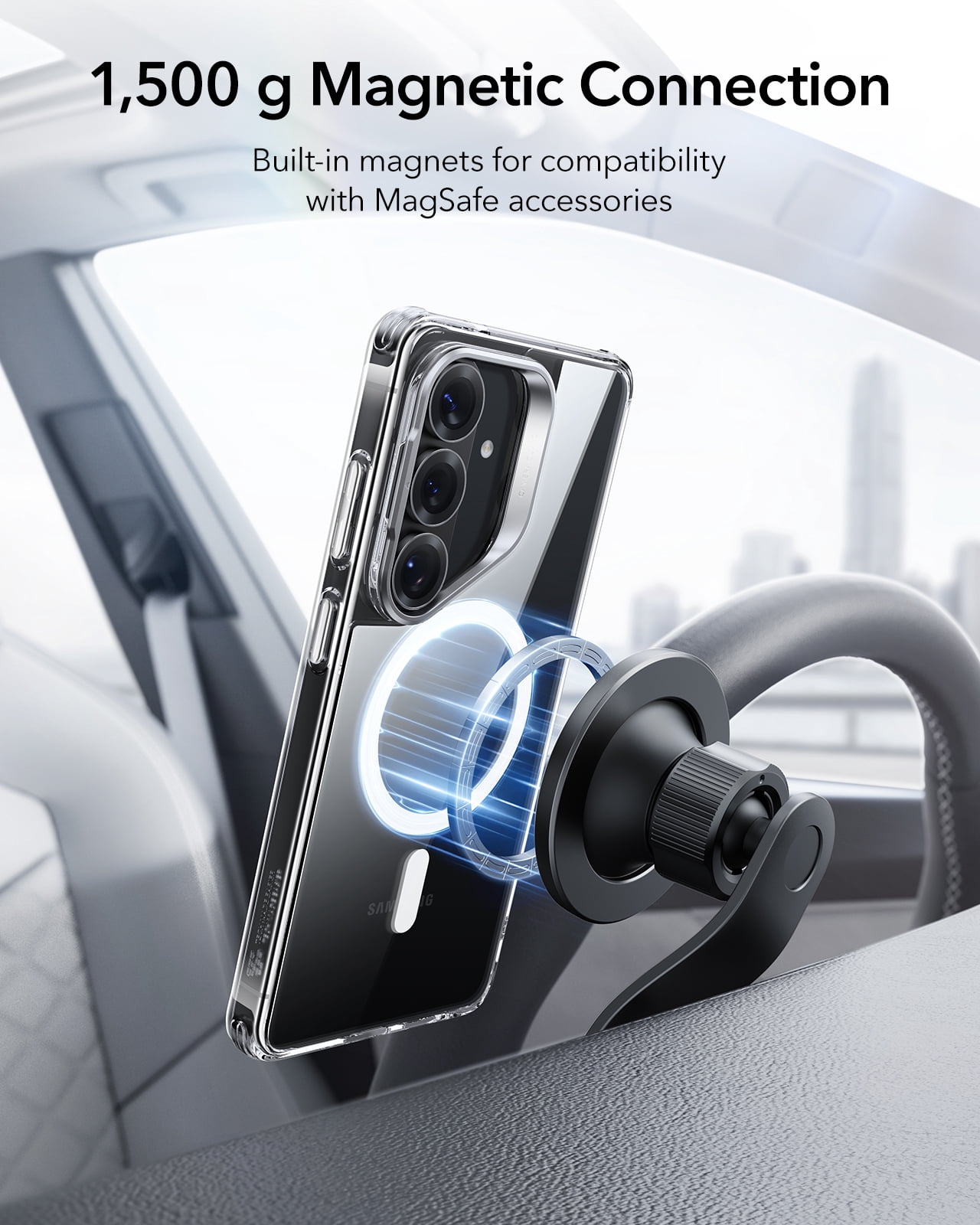 ESR Magnetic Case with Stash Stand Compatible with Samsung Galaxy S26 Ultra, Military-Grade Protection & MagSafe Compatible, Scratch-Resistant, Clear