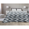 thumbnail image 1 of Whale Down Alternative Comforter, Ocean Inspired Pattern with Geometrical Borders Fish and Scallops, Microfiber Quilt for All Season, 5 Sizes, Turquoise Lilac Blue, by Ambesonne, 1 of 3