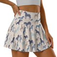 thumbnail image 5 of HELLHERO Horse Silhouette Pattern Polyester Spandex Tennis Skorts with 2 Side Pockets, Built-in Shorts Elastic Golf Skirts for Yoga Pickleball Hiking, 5 of 9