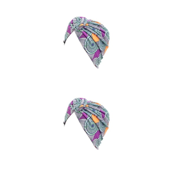 Minnieouse Turbante africano nudo estilo bohemio protección solar banda ancha accesorios moda sombreros pérdida Bonnet mujeres diademas verde Verde 2piezas Minnieouse CBP468597
