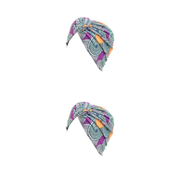 Minnieouse Turbante africano nudo estilo bohemio protección solar banda ancha accesorios moda sombreros pérdida Bonnet mujeres diademas verde Verde 2piezas Minnieouse CBP468597