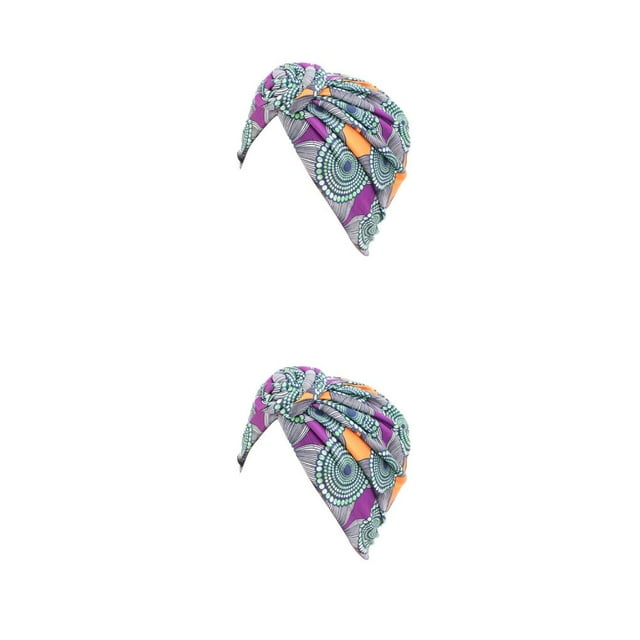 Minnieouse Turbante africano nudo estilo bohemio protección solar banda ancha accesorios moda sombreros pérdida Bonnet mujeres diademas verde Verde 2piezas Minnieouse CBP468597