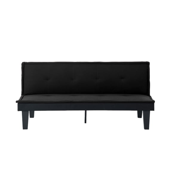 LIANGKA 5-Position Convertible Futon Sofa Bed 2 in 1 Foldable Multi-use Couch for Small Space Living Room Bedroom Black