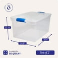 thumbnail image 4 of HOMZ 66-Quart Clear Plastic Stackable Storage Bin with Lid, 2 Pack, Clear, 4 of 10