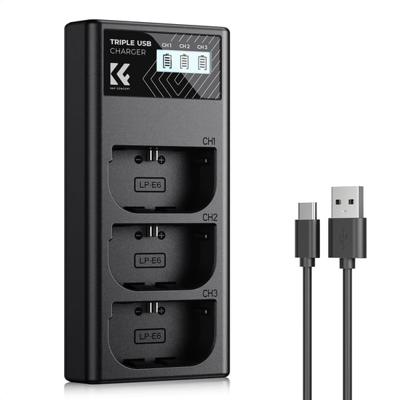 Cargador de batería K&F Concept LP-E6NH para Canon EOS R5 R6 R7
