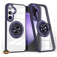 thumbnail image 2 of For Samsung Galaxy S24 Ultra 5G Clear Transparent Back Hybrid with Rotate Ring Stand & MagSafe Compatible Shockproof Slim TPU PC Phone Case Cover by Xpression - Purple, 2 of 10