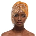 thumbnail image 1 of XASZHN Turban à Franges Multi-Couches pour Femmes Musulmanes Couverture de Chimiothérapie Cancer Or_002 m, 1 of 6