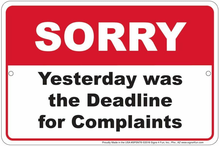 IDEAL WORK GIFT/LEAVING GIFT FUNNY OFFICE WALL SIGN SMILE Complaints dept 