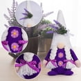 thumbnail image 2 of 12" Lavender Easter Gnome Plush - Faceless Doll With Flowers - Swedish Tomte Ornament - Spring Holiday Purple Decor - Farmhouse Tabletop Elf Figurine For Kitchen Living Room Shelf, 2 of 6