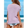 thumbnail image 3 of PRETTYGARDEN Womens Spring Tops Summer Shirts Crochet Cap Sleeve Sweater Pullover Cute Crew Neck Beach Cover Ups, 3 of 9