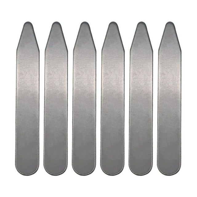 6 piezas de soportes para cuello con bordes lisos de metal, opciones de varios tamaños, para camisas de vestir, mujeres y hombres 70 mm x 10 mm x 08 mm