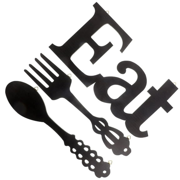 HONMEET 1 Set Rustic Kitchen Wall Decor EAT Sign Fork and Spoon for Thanksgiving and Mothers Day 35.00X17.50in